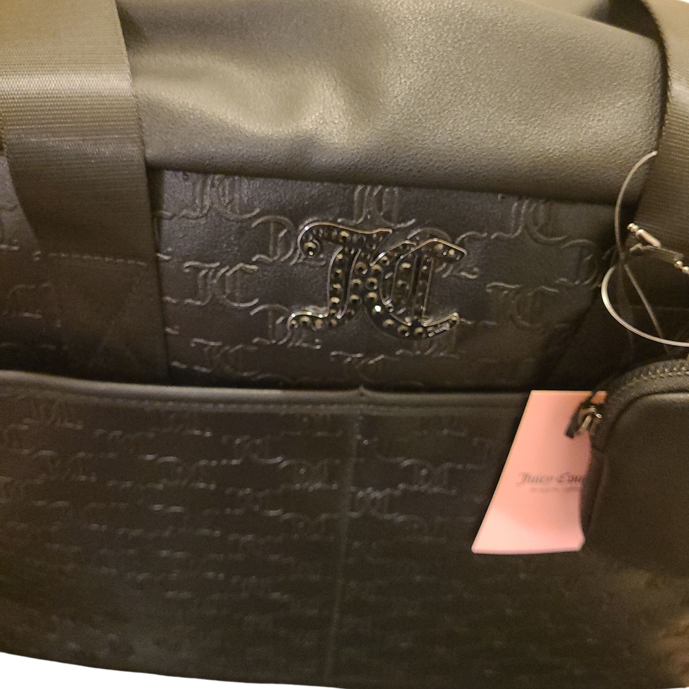 NWT Juicy Couture Black Embossed Weekender Travel Bag - Picture 6 of 16